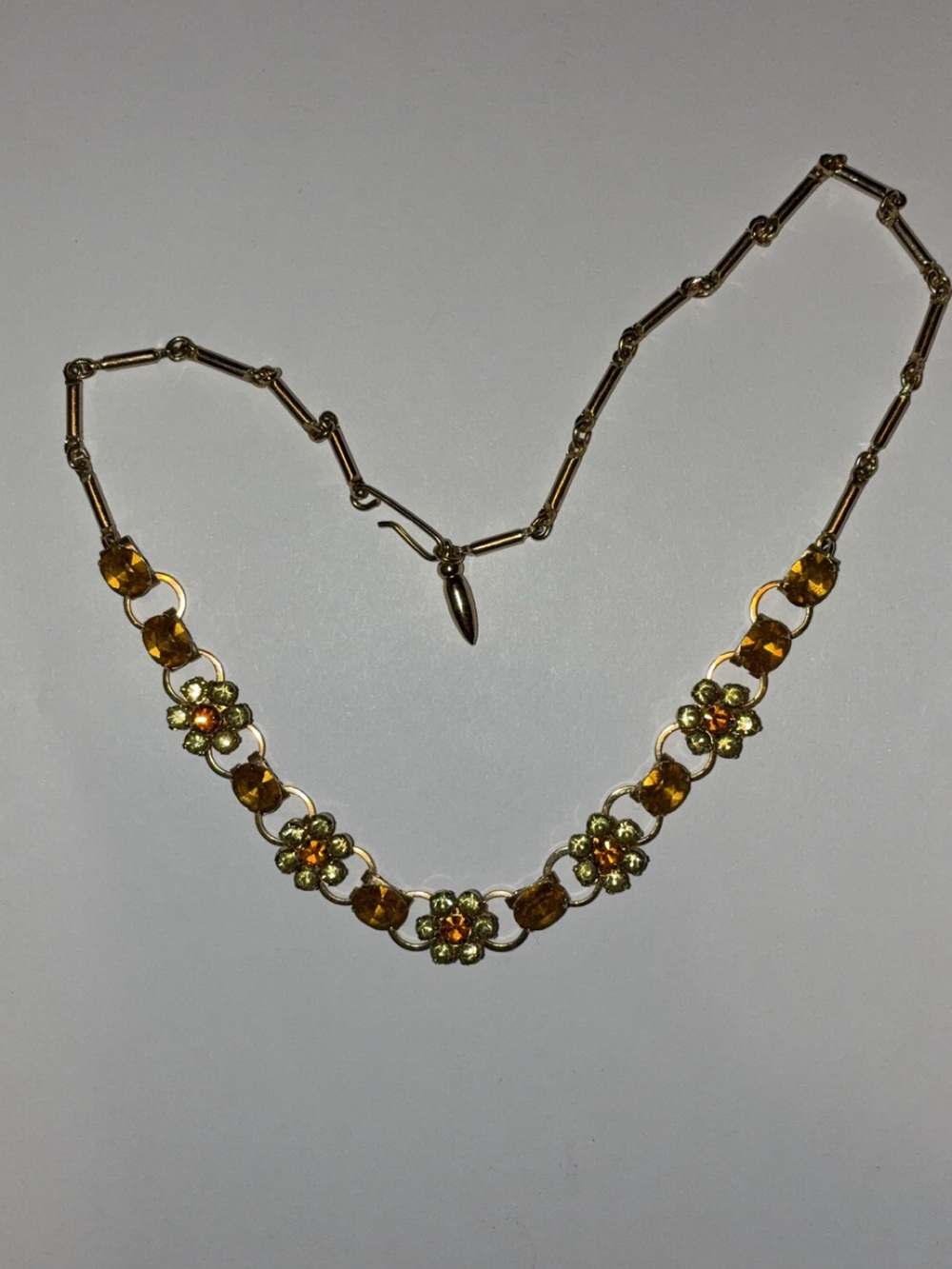 Gold-Tone Amber Floral Necklace - Women Jewelry